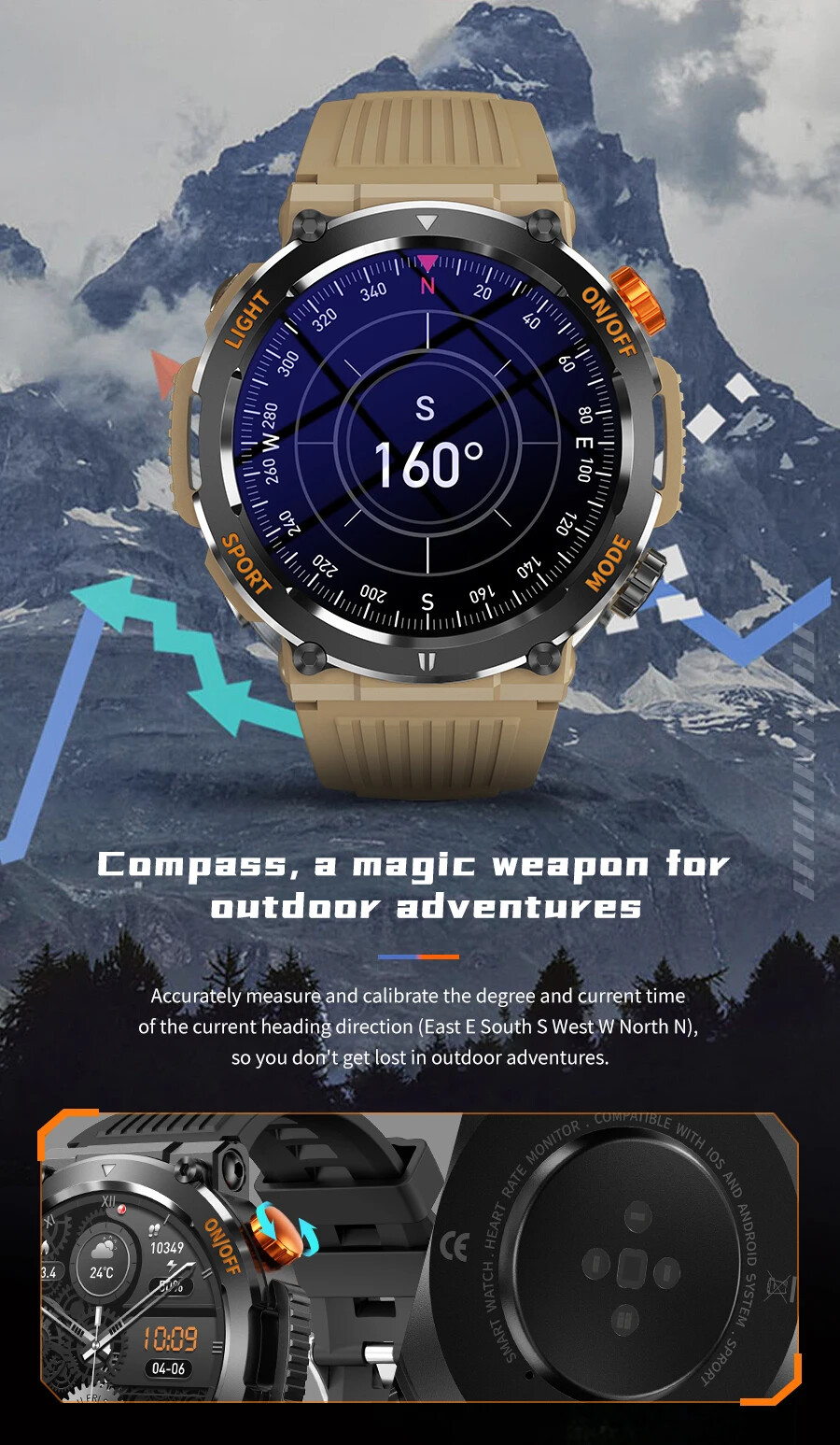 Men’s Smart Watch HD Touch Screen Sports Waterproof Smartwatch Bluetooth Call