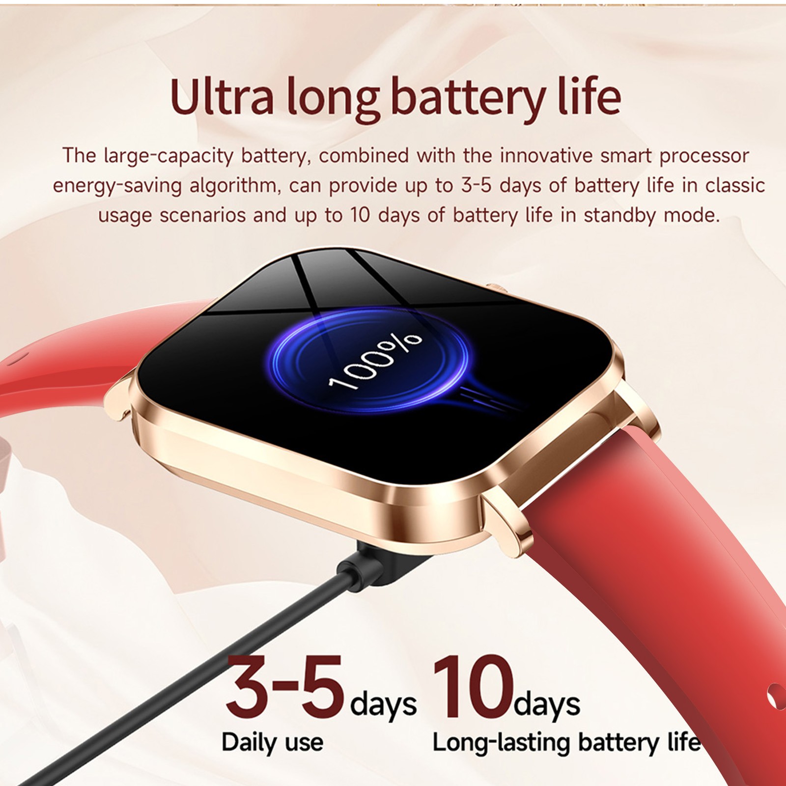 Women’s Smart Sports Watch With Metal Body 1.75 Display Support BT Calls H SRTI