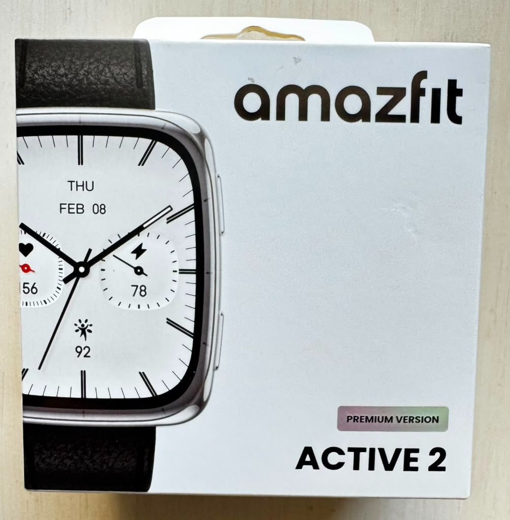 Amazfit Active 2 Square GPS Smartwatch with Heart and SleepTracking Silver/Black