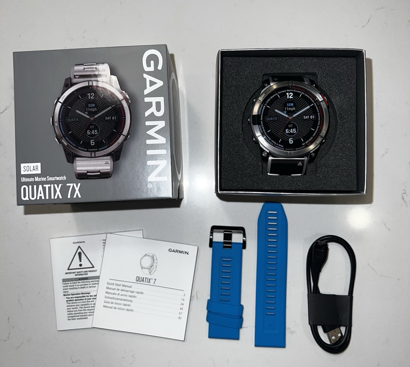 Garmin Quatix 7X Solar Edition GPS Smartwatch Titanium Sapphire Solar 51mm