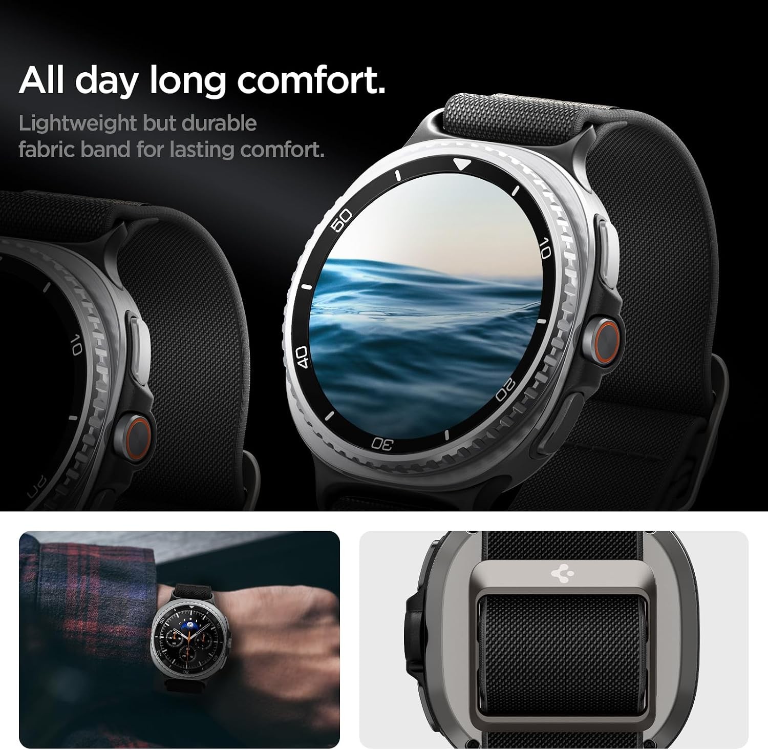 Nylon Strap Compatible with Samsung Galaxy Watch 9/8 44/40mm, 8 Classic 46mm