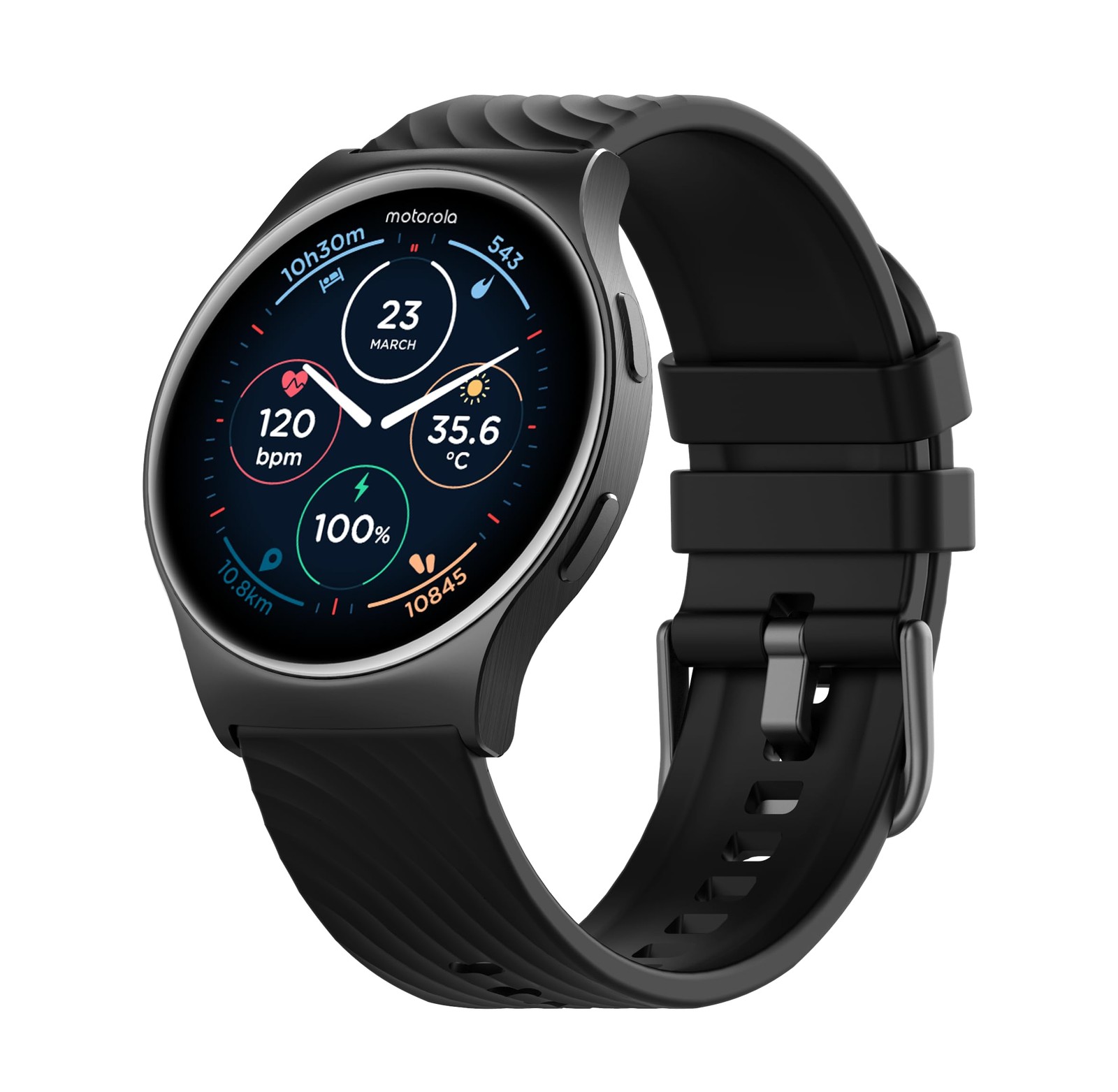 Motorola Moto Watch 120 – Premium Bluetooth Smartwatch with AMOLED Display,