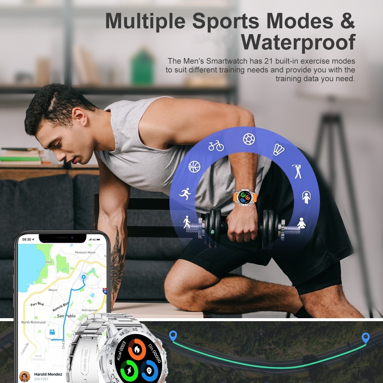 🔥Military Smart Watch for Men(Call Receive/Dial)Rugged Tactical Fitness Tracker