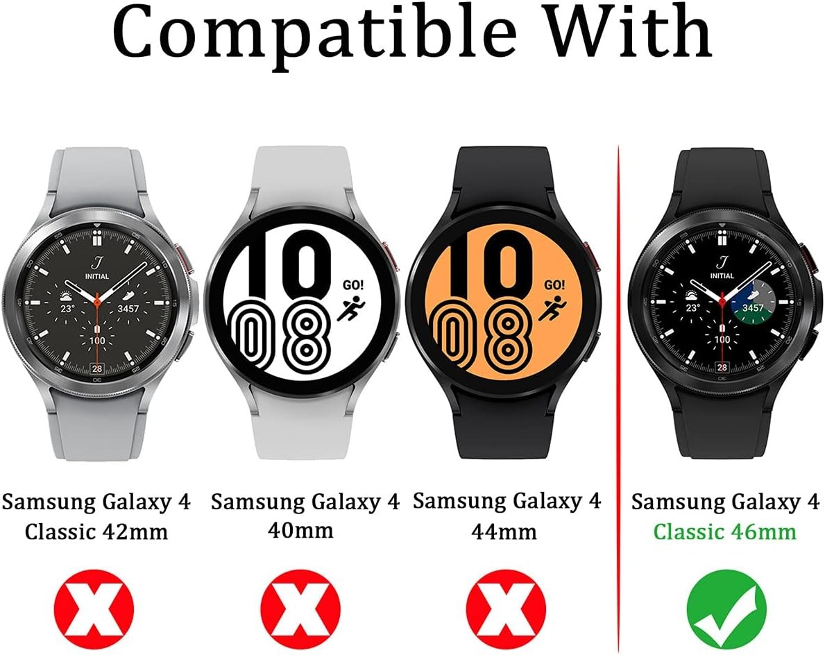 Tempered Glass Screen Protector 4-Pack for Samsung Galaxy Watch 4 Classic 46mm