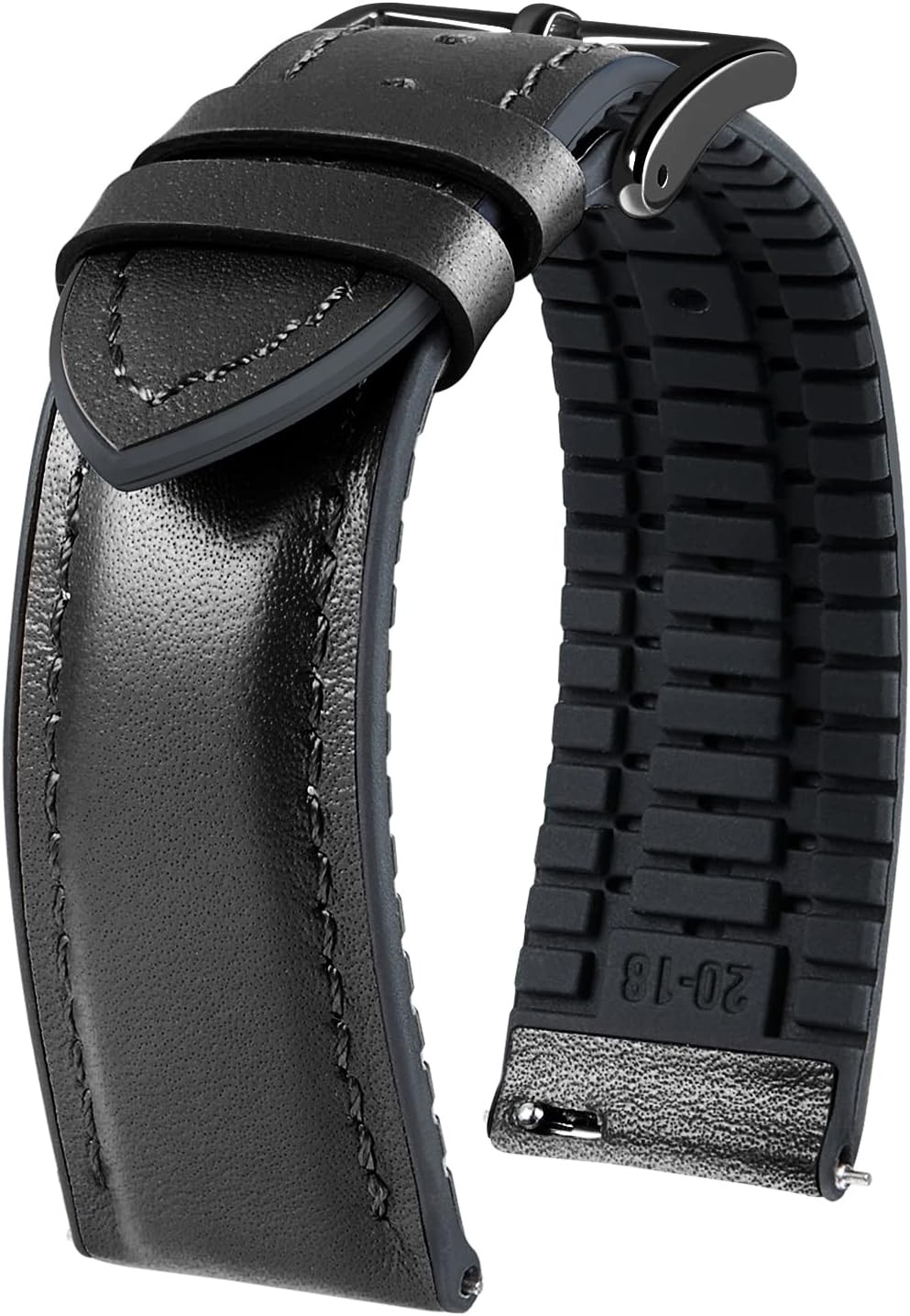 Leather Strap Compatible with SmartWatch 21mm Breathable Micro-Perforated