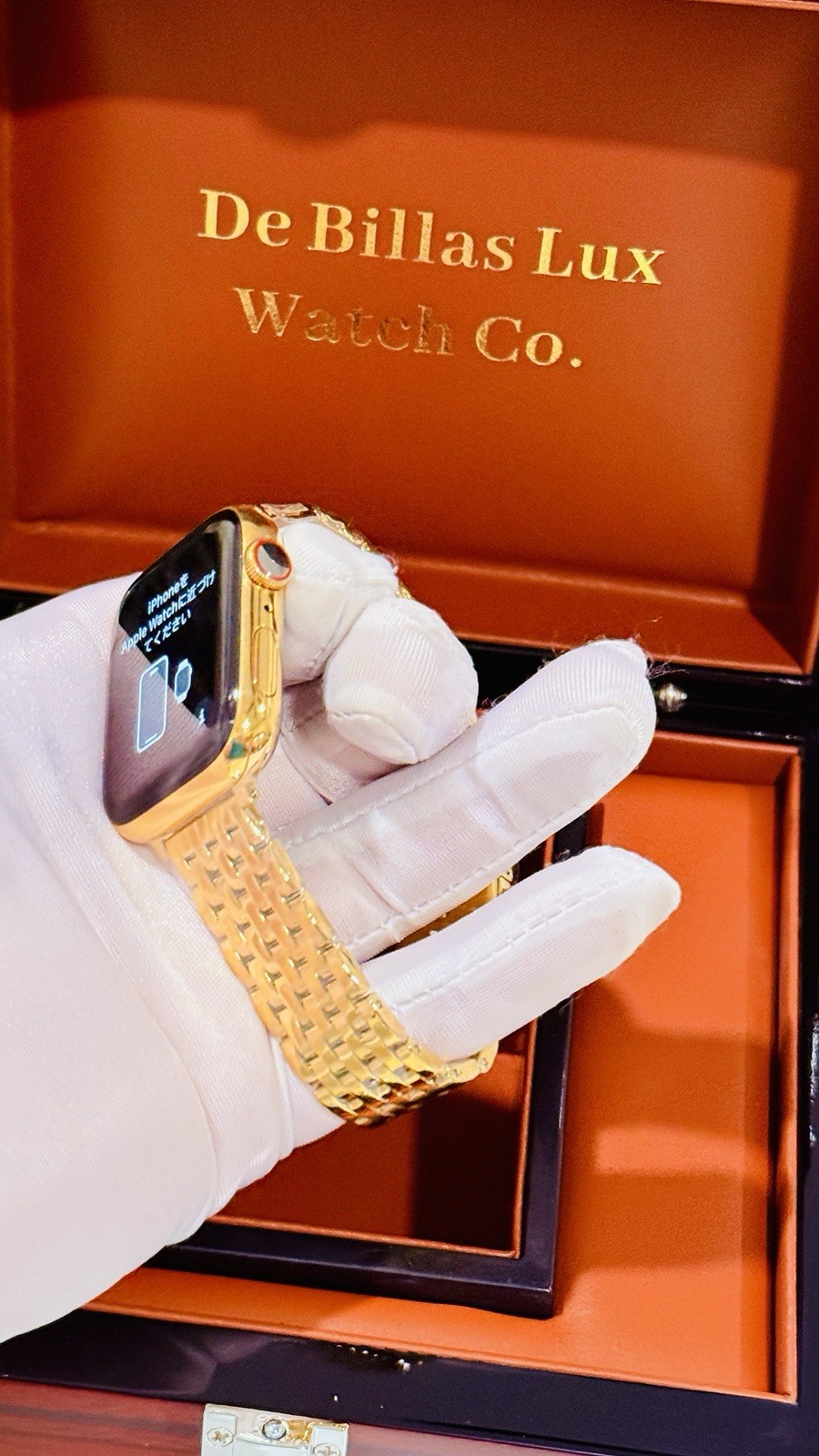 24K Gold Plated 45MM Apple Watch SERIES 9 With Gold Polished Shiny Band GPS LTE