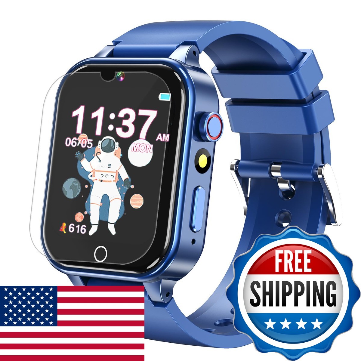 Goodatech Smart Watch for Kids 4-12 Years Boys Girls Blue