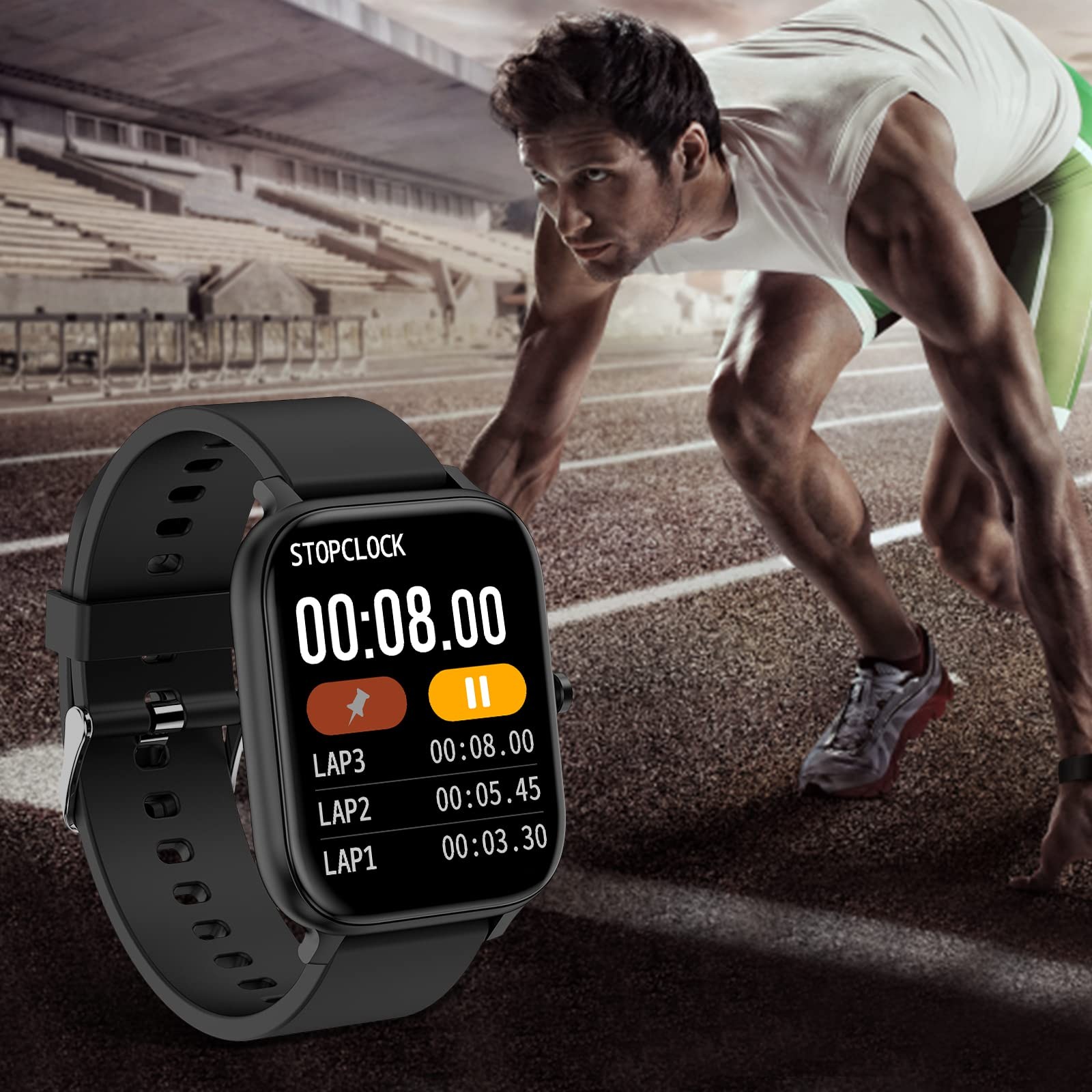 Smart Watch for Men Women Compatible with iPhone Samsung Android Phone 1.83 inch