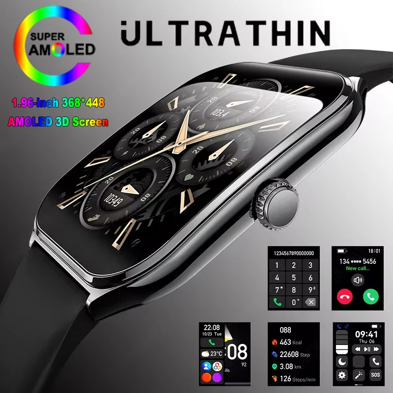 BOXUXING Smart Watch for OPPO AMOLED HD Screen Bluetooth Call Heart Rate