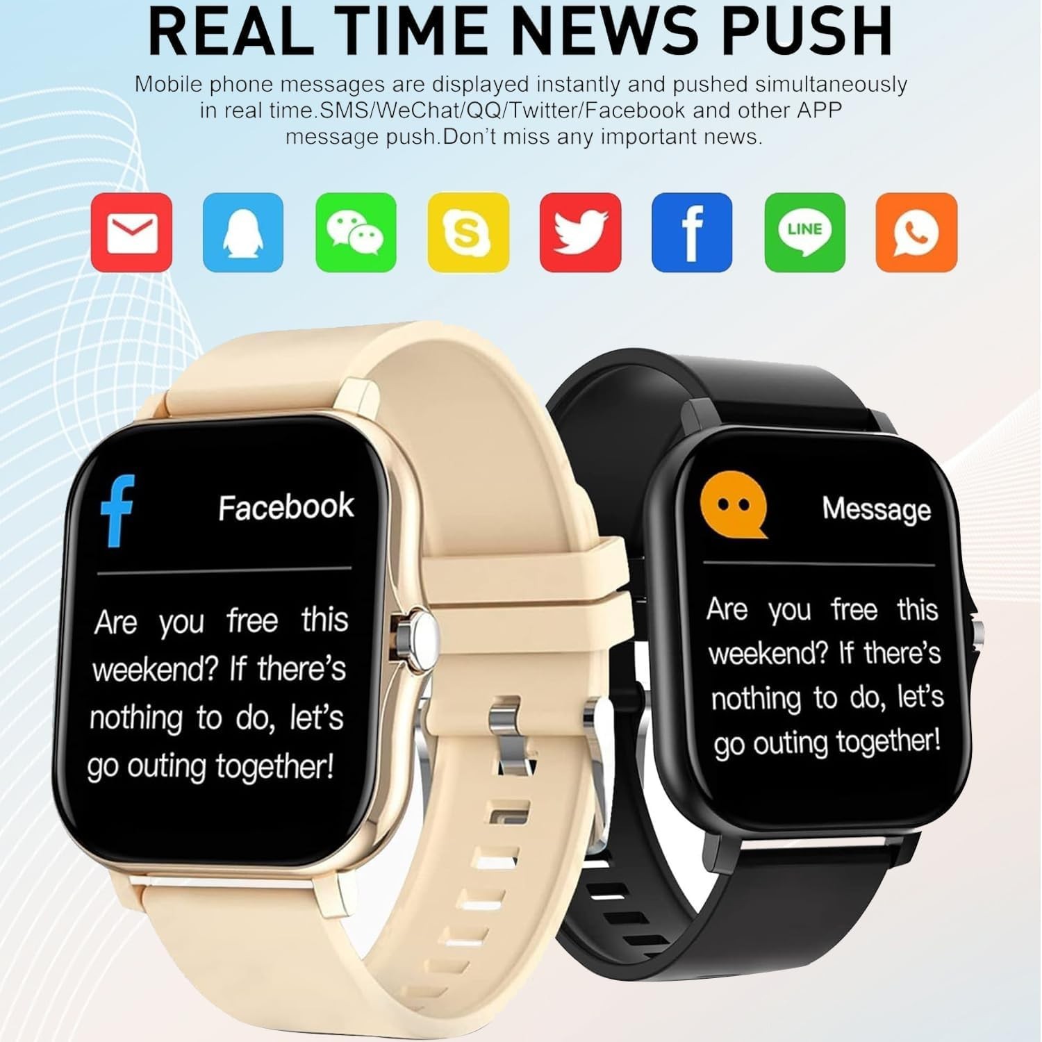 Upgraded 1.81″ Waterproof Smart Watch for Android & iPhone – Fitness Tracker