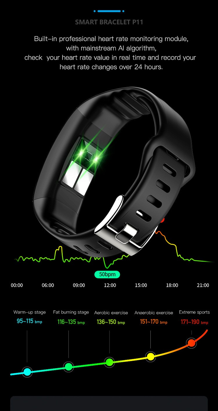 P11PLUS Smart Watch ECG Body Temperature Heart Rate SpO2 Monitor Fitness Tracker