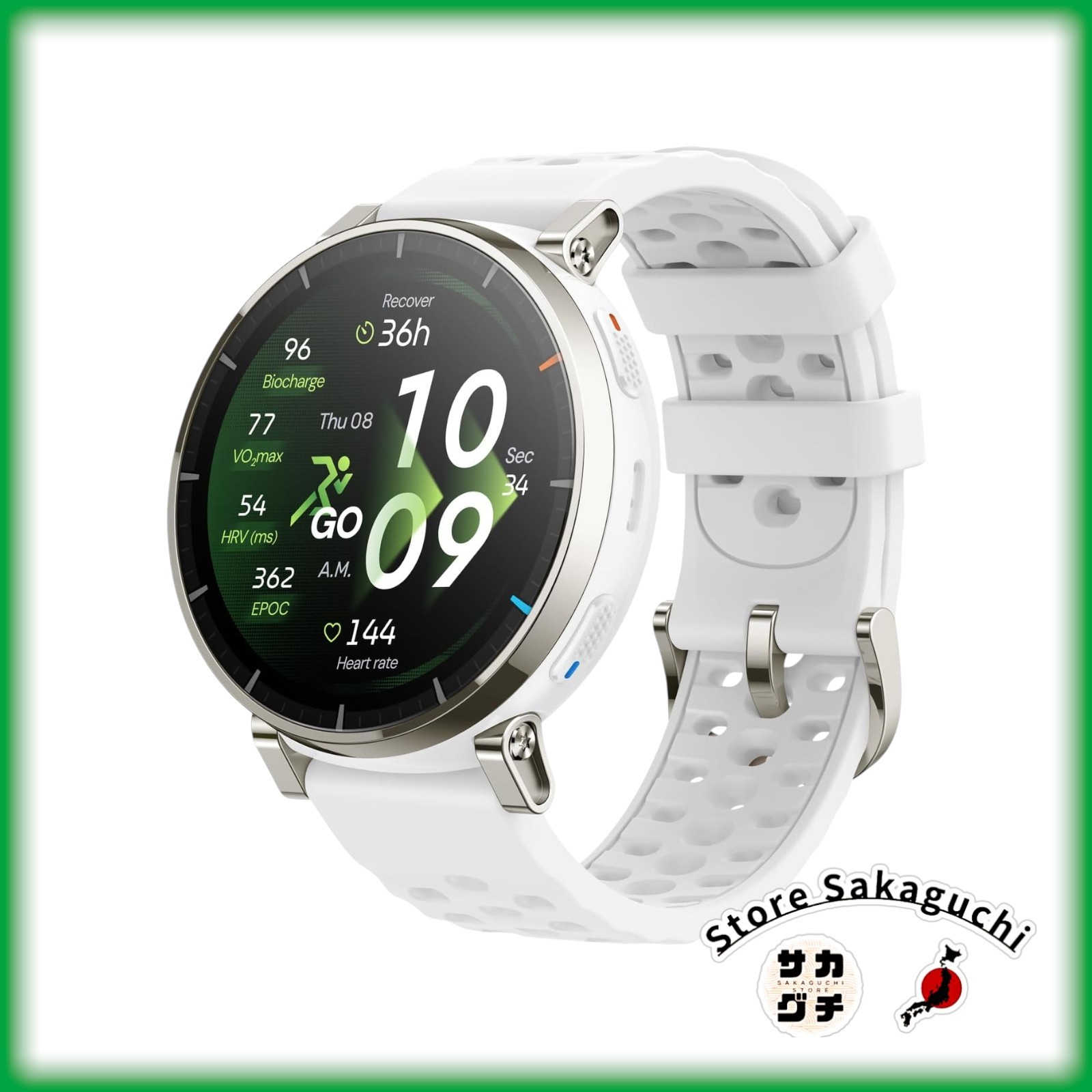 Amazfit Active 3 Premium 45mm Smartwatch Men GPS Offline Maps Aero White