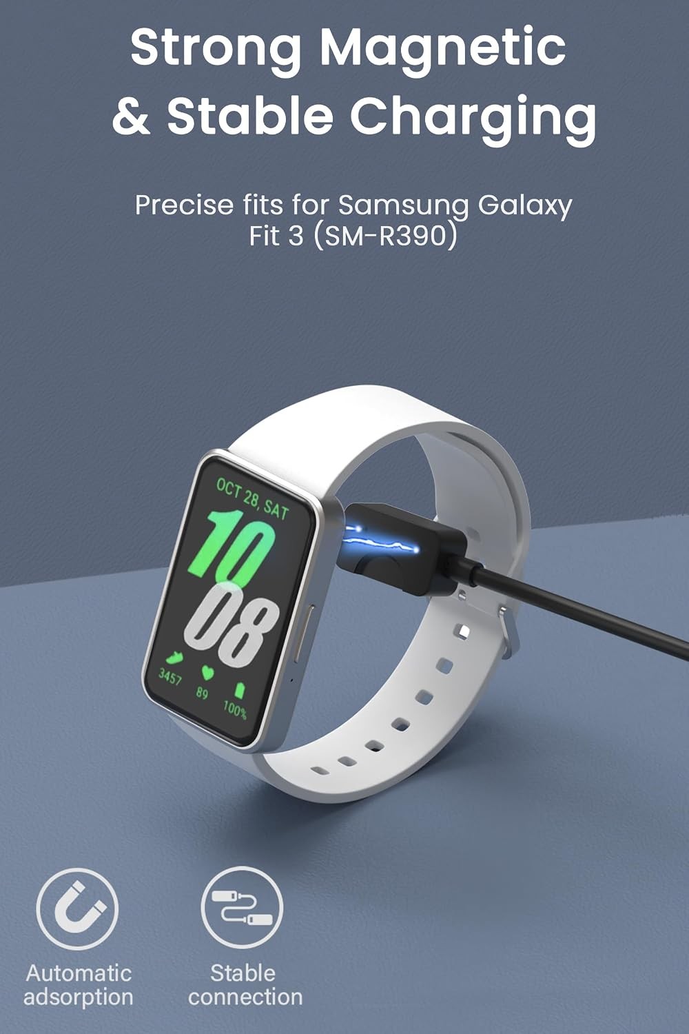 USB Cable Compatible with Samsung Galaxy Fit 3 Charger Replacement Magnetic Cord