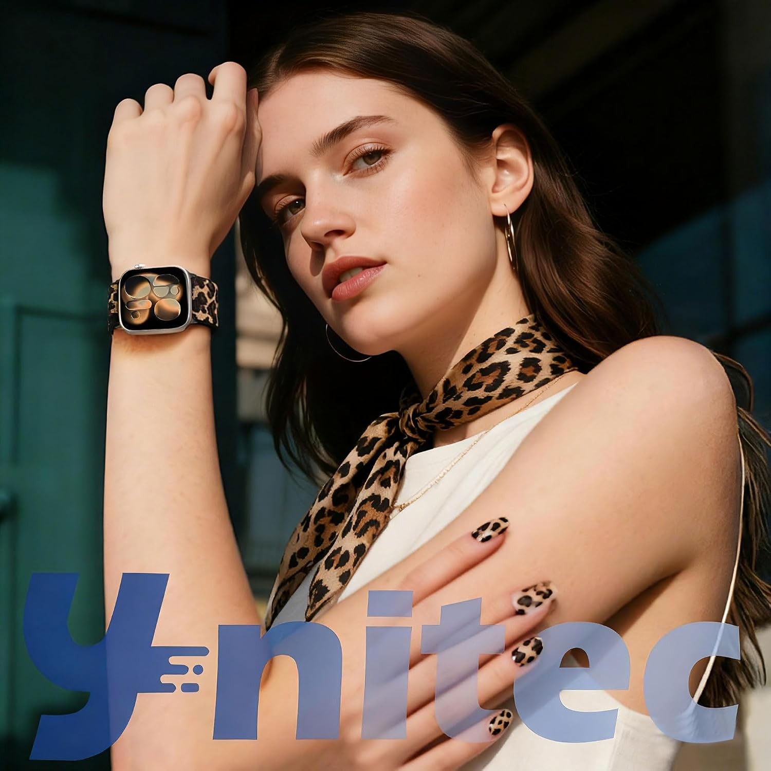 Leopard Print Stretchy Band for Apple Watch 40mm 38mm 41mm 42mm Compatible