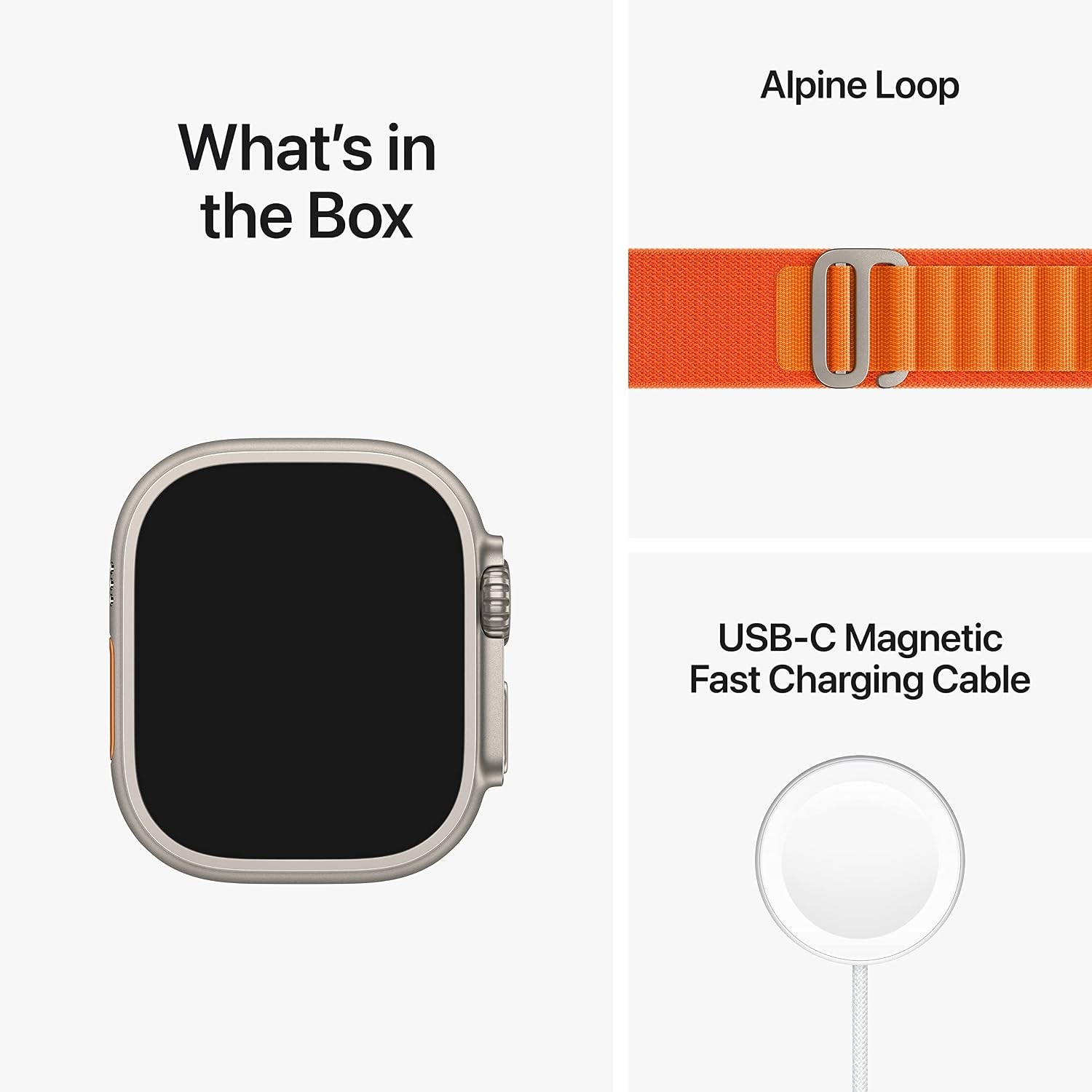 Apple Watch Ultra 1 49mm Titanium Case with M Orange Alpine Loop