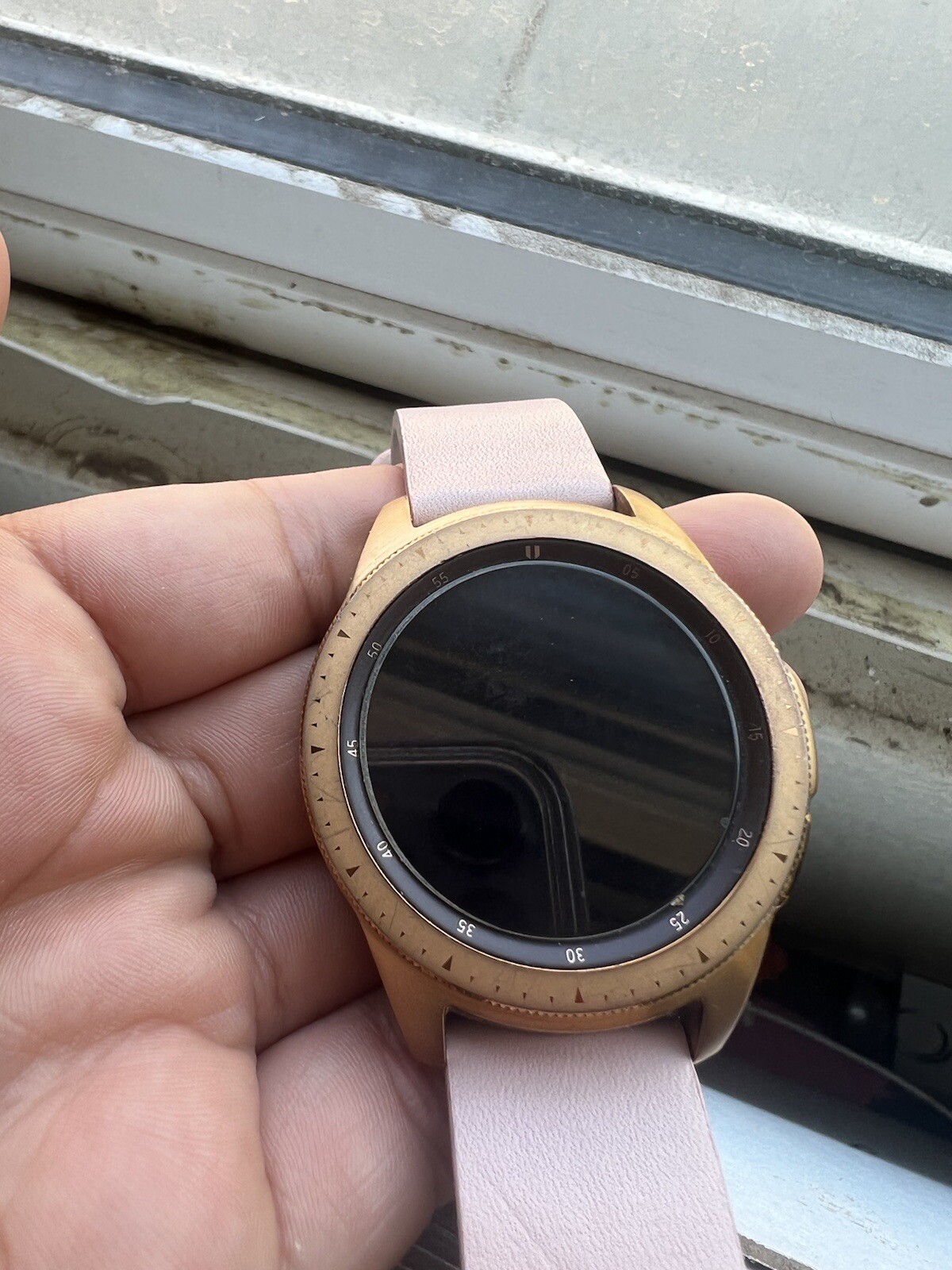 Samsung Galaxy Watch 42mm Rose Gold Stainless Steel Case Pink Classic Buckle…