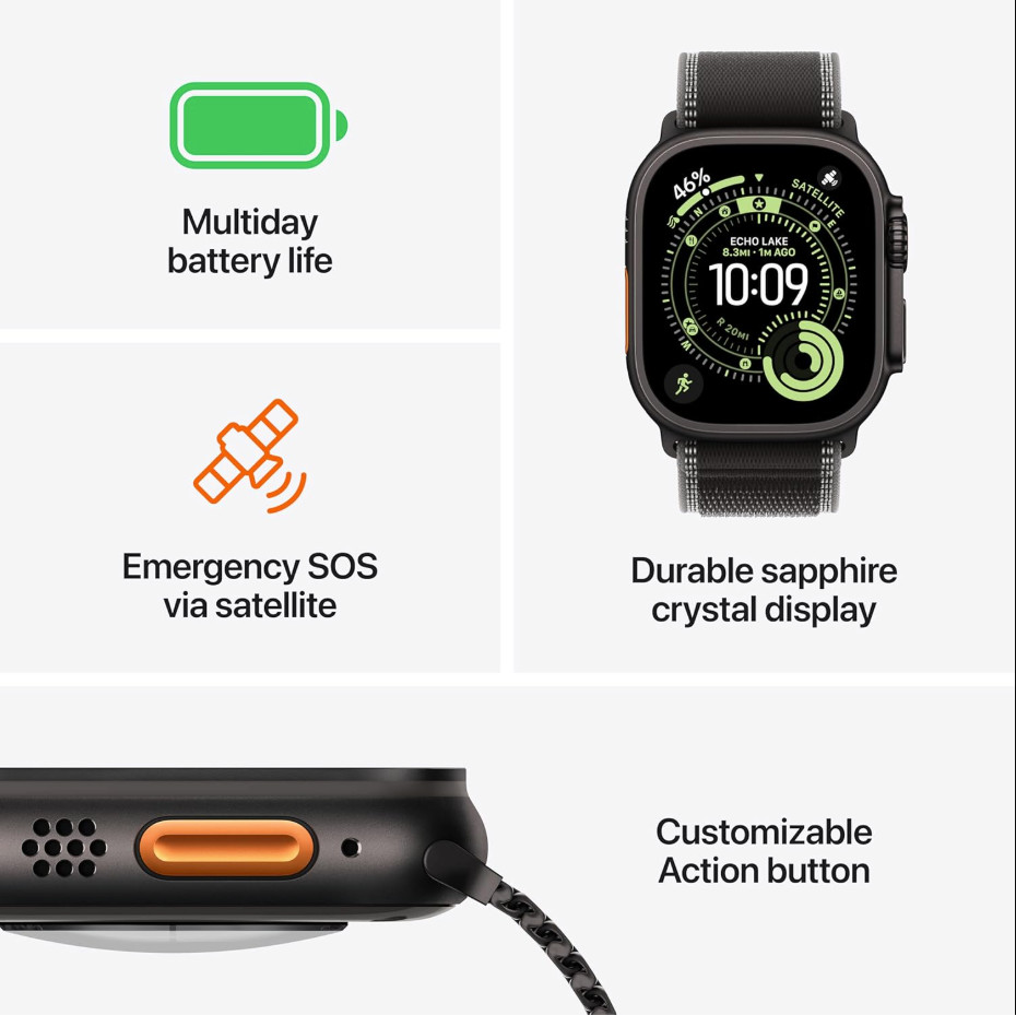 New Unlocked Apple Watch Ultra 3 49MM Black Titanium Black Ocean Band MF0J4LW/A