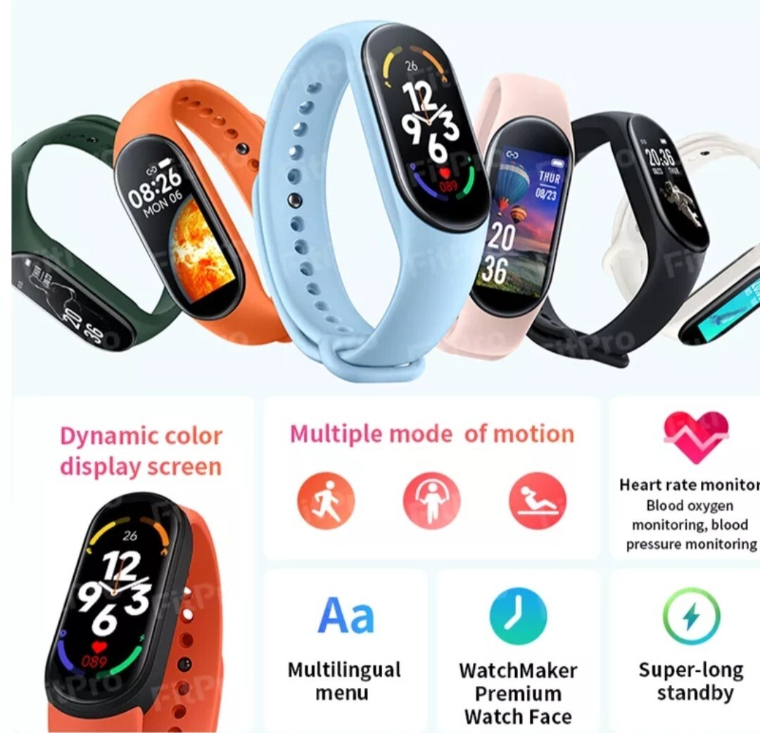 M7 Smart Band MIband Waterproof Smart Watch For Men – Woman (Yello Band)