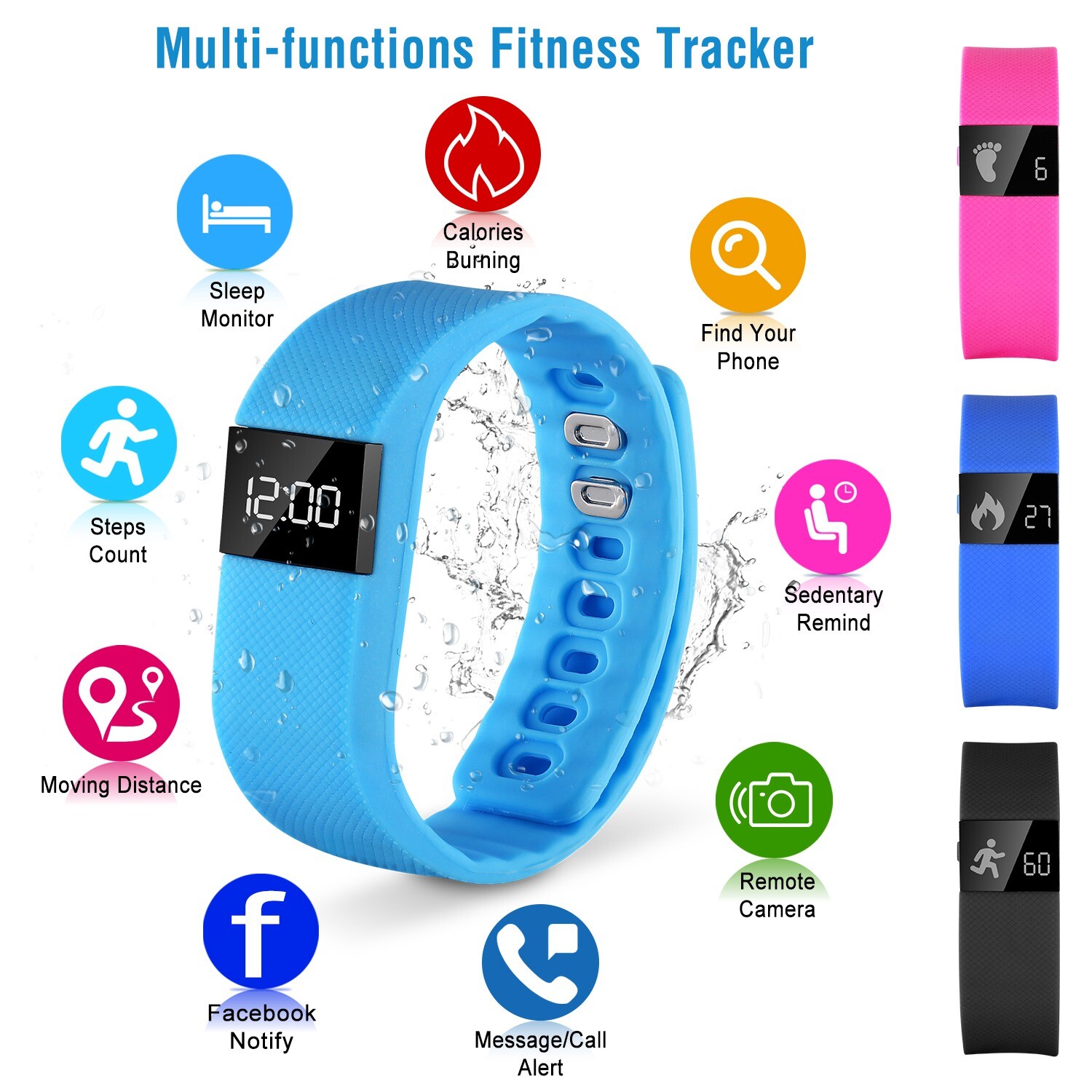 Waterproof Wireless Smart Watch Fitness Activity Tracker For iphone IOS Android