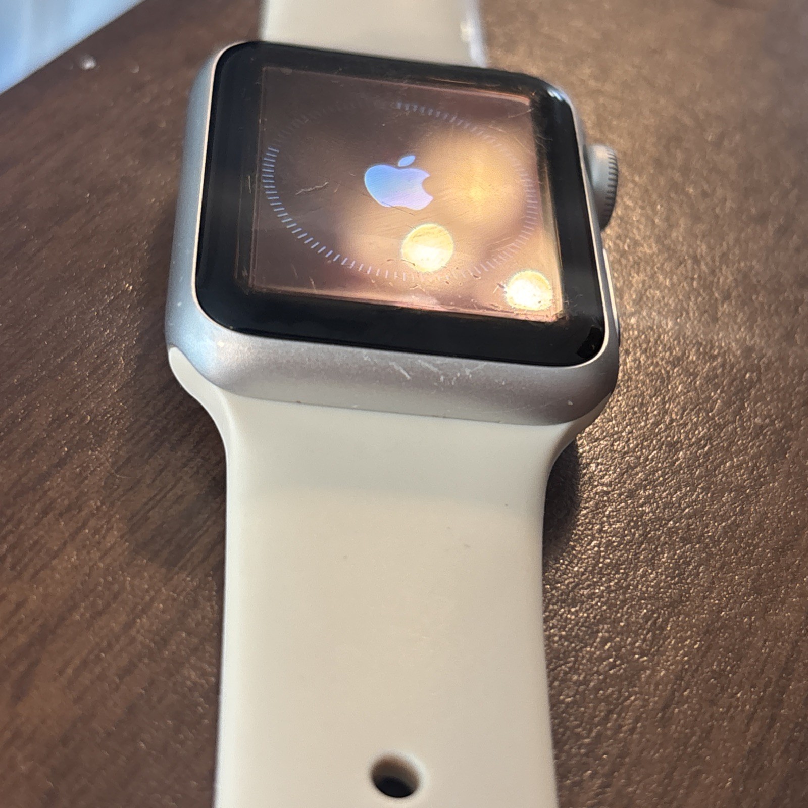 Apple Watch Series 1 38mm Silver Aluminum Case pink Silicone Band 8g