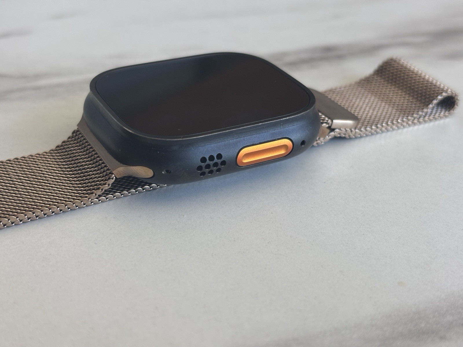Unlocked Apple Watch Ultra 2 49MM Black Titanium Gold Band *Excellent*