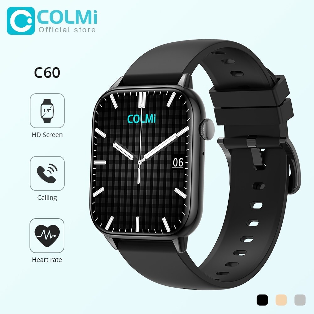 COLMI C60 Smartwatch 1.9 inch Full Screen Bluetooth Calling Heart Rate Sleep Mon