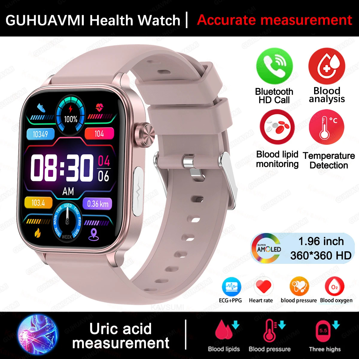 2025 New Xiaomi ECG+PPG Blood Lipid and Uric Acid Health Smart Watch