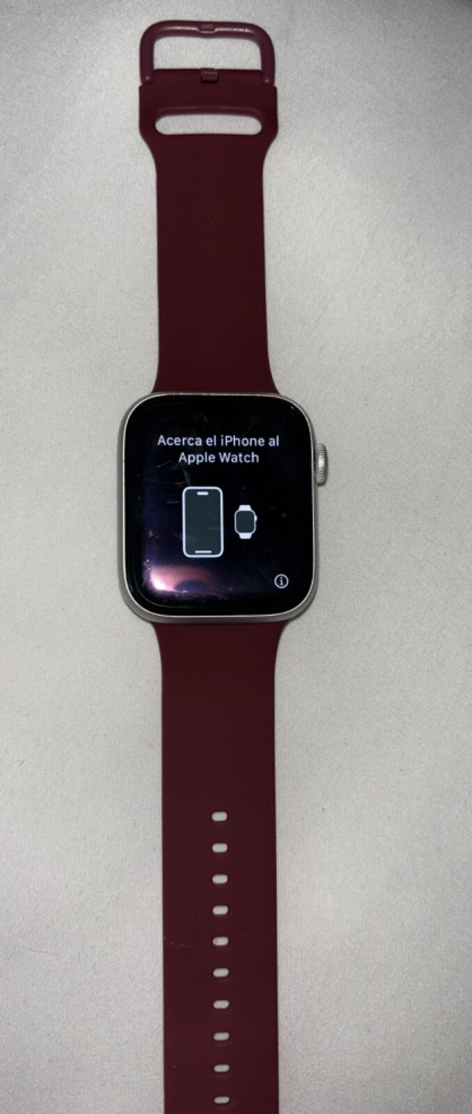 Apple Watch Series 6 44mm Aluminum and Ceramic case with Burgundy Sport band