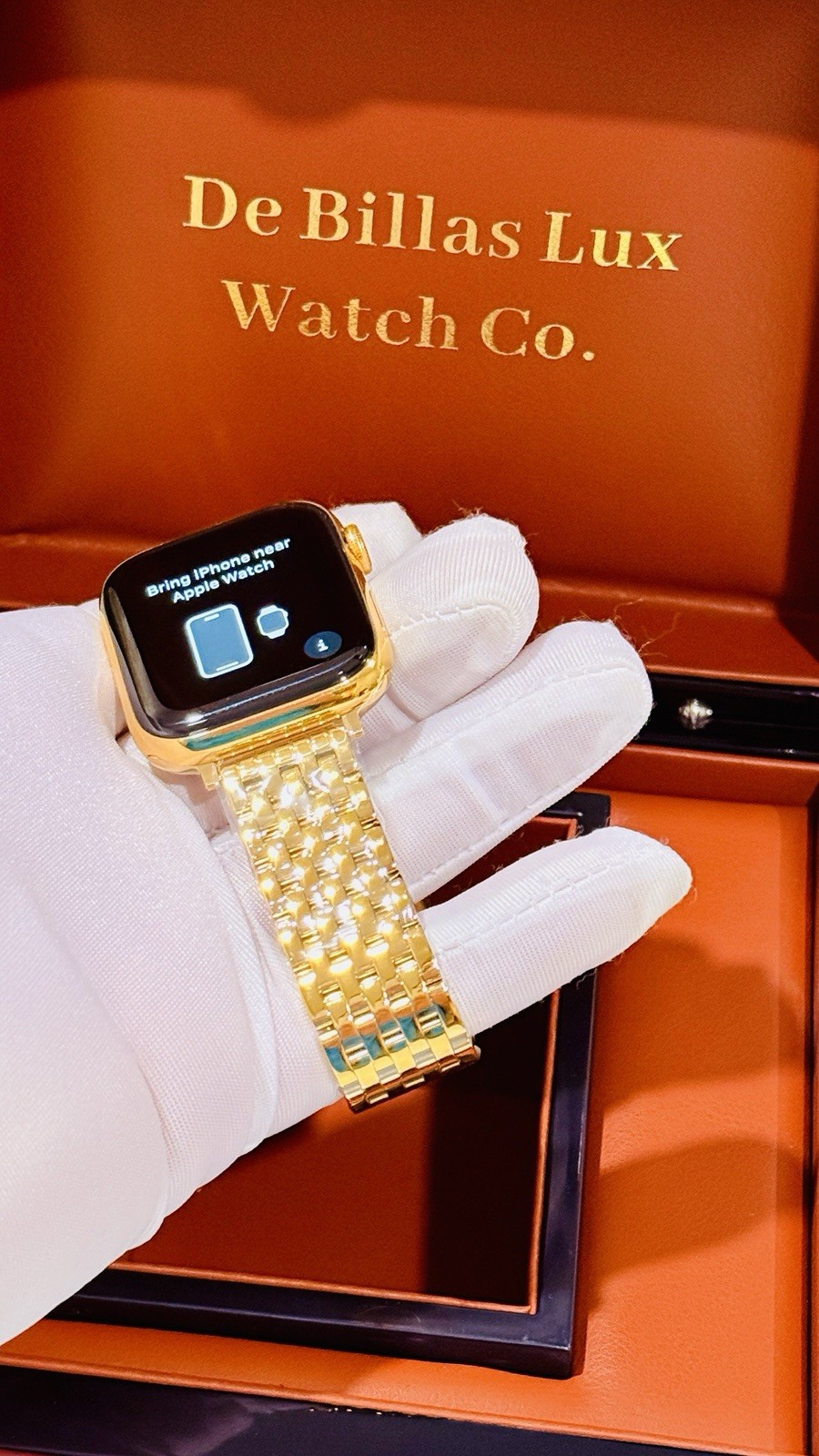 24K Gold Plated 45MM Apple Watch SERIES 9 With Gold Polished Shiny Band GPS LTE