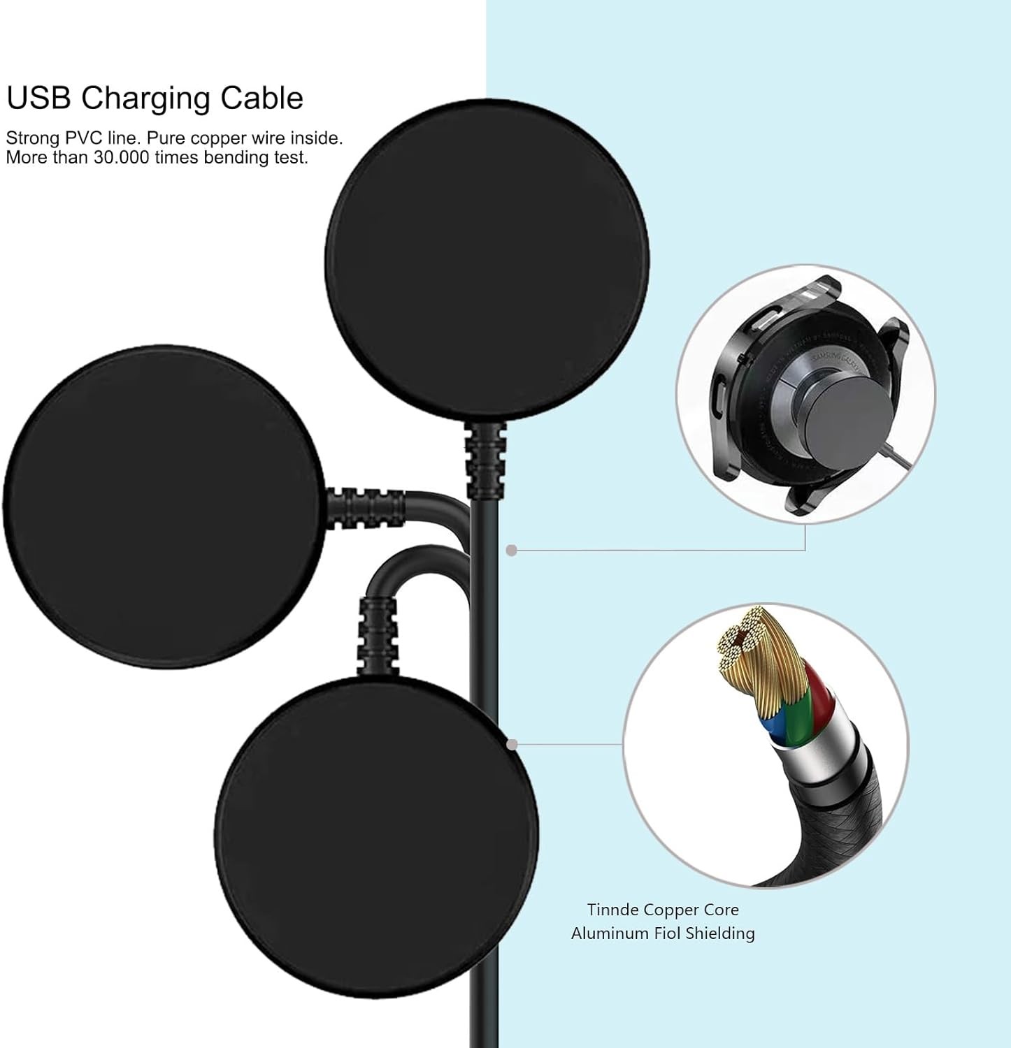 2 Pack Watch Charger Adapter for Samsung Galaxy Watch 8/8 Classic/7/6/5/4/3/FE