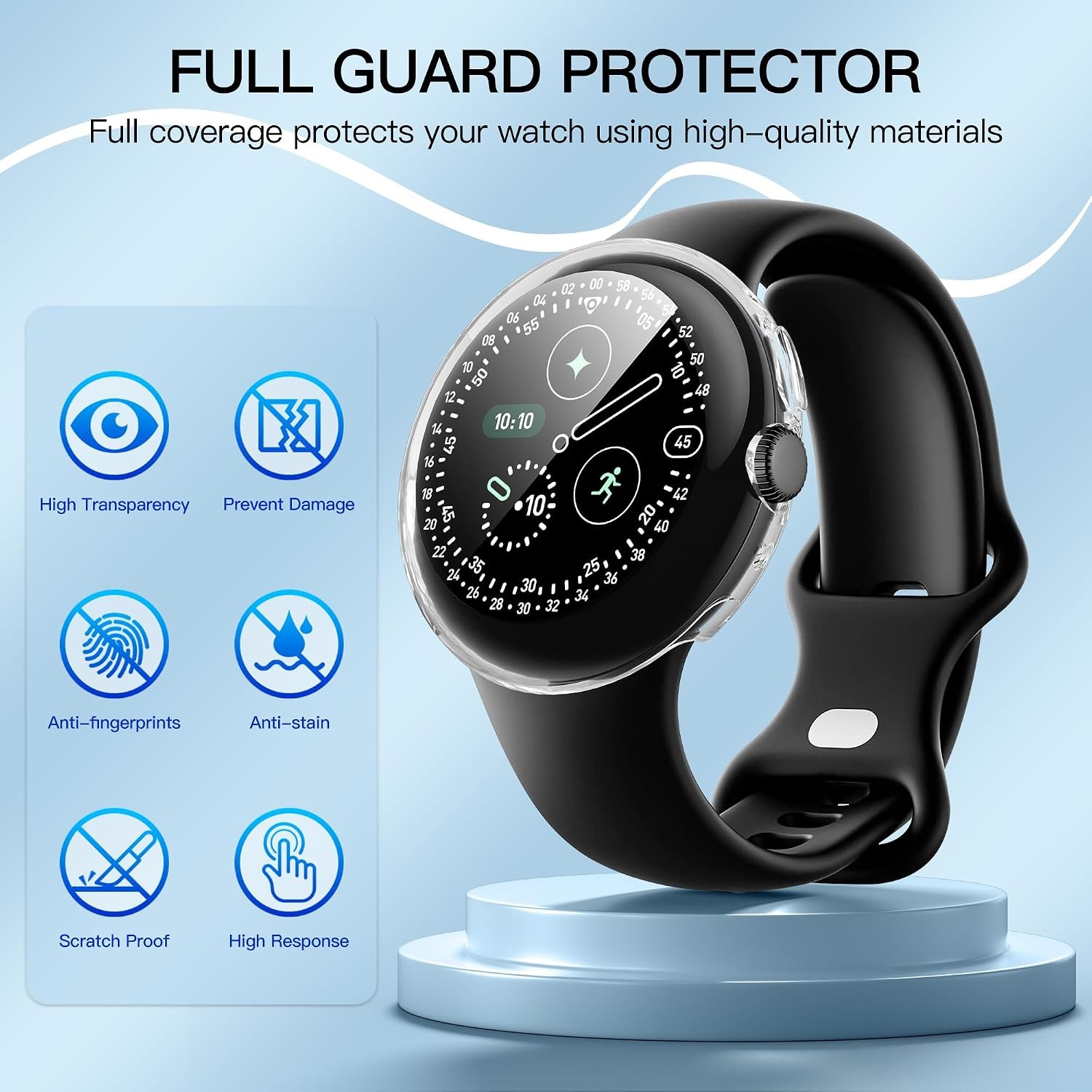 3-Pack Soft TPU Case for Google Pixel Watch 4 41mm with Charger Port