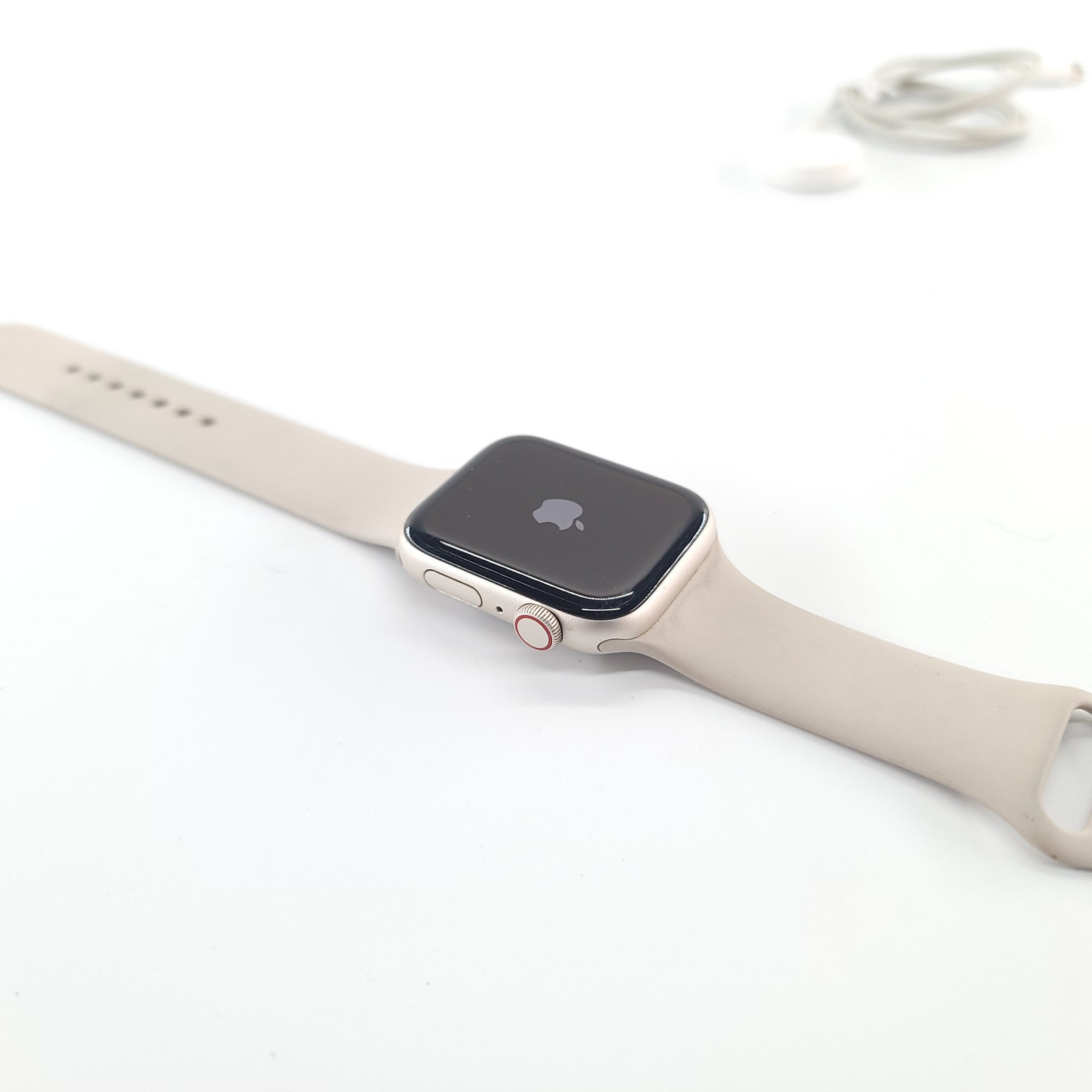 Apple Watch SE 2 44mm Silver Aluminum, White Sport Band (GPS + Cellular)