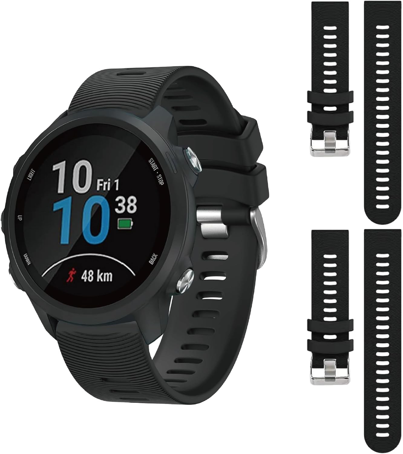 2 Pack Soft Silicone Strap Compatible with Garmin Vivoactive 4S 18mm