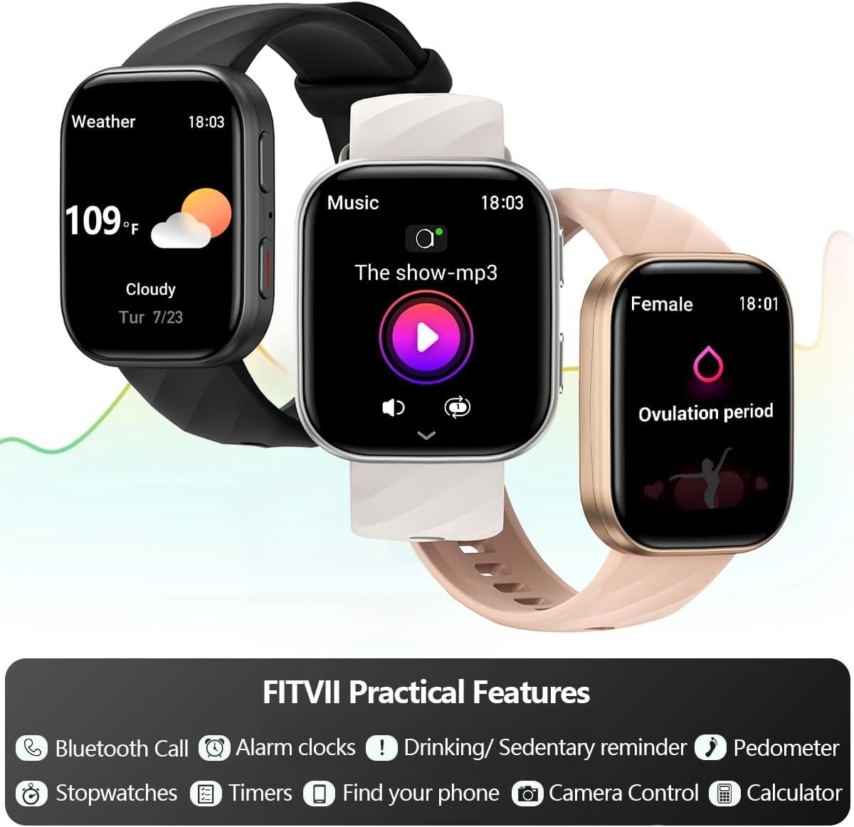24/7 Health Monitoring Smartwatch with Sleep Tracking & Custom Activity Goals
