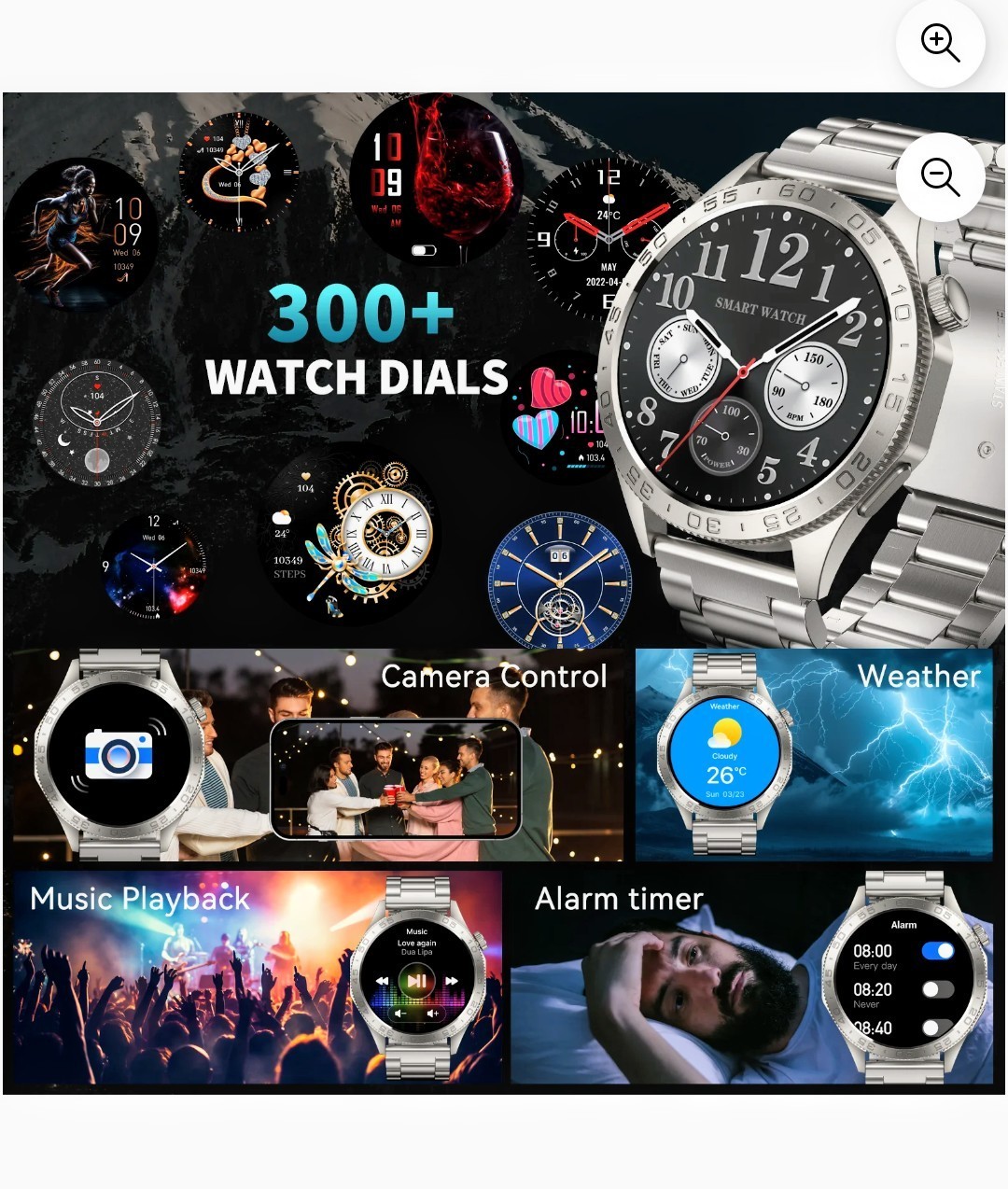 Smart Watch for Men(Answer/Dial Calls), 1.43” AMOLED/100 Sports Modes, 5ATM