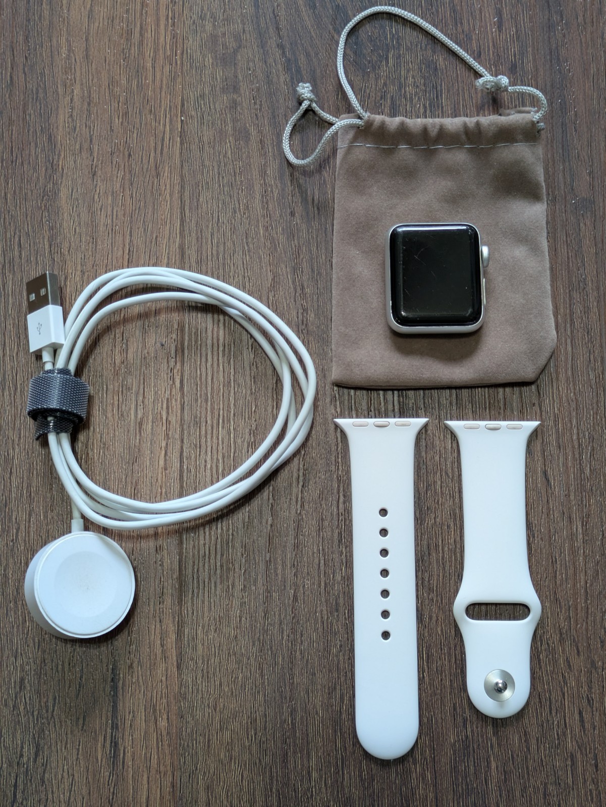 Apple Watch Series 3 38mm Aluminum Case with Light Blush Sport Band -S/M