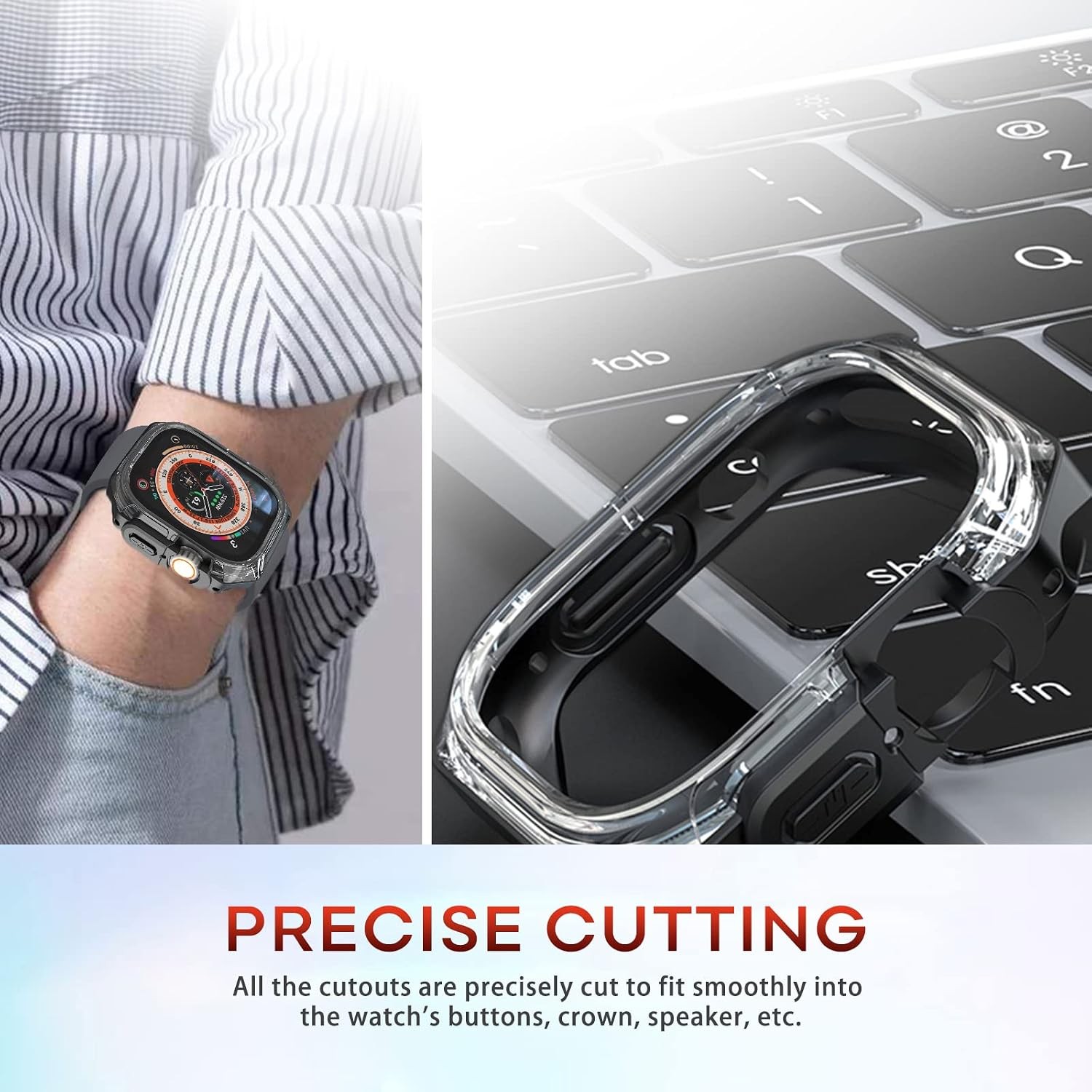Armor Case for Apple Watch Ultra 49mm – Soft Matte Bumper + Hard Bezel Cover