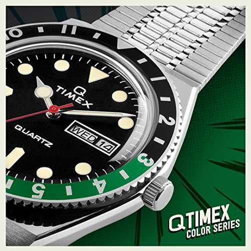 Timex Q Black x Green TW2U60900 Genuine