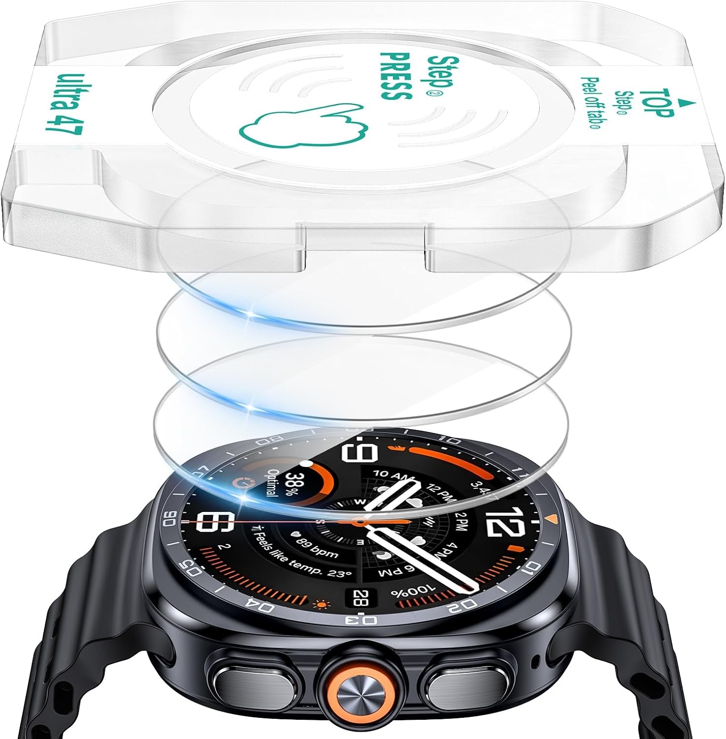 3Pack Tempered Glass Screen Protector for Samsung Galaxy Watch Ultra 2 47mm