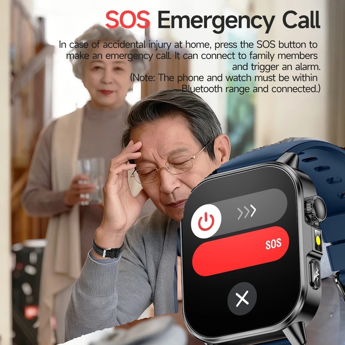 ET571 ECG+PPG 2.0″ Smart Watch Bluetooth Call Health Monitoring IP68 Waterproof