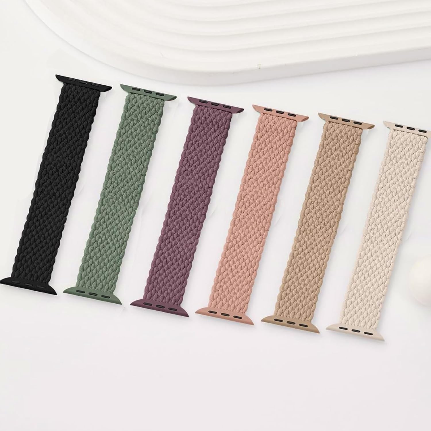 Braided Solo Loop Strap Compatible with Apple Watch Series 7 44mm Stretchy Nylon