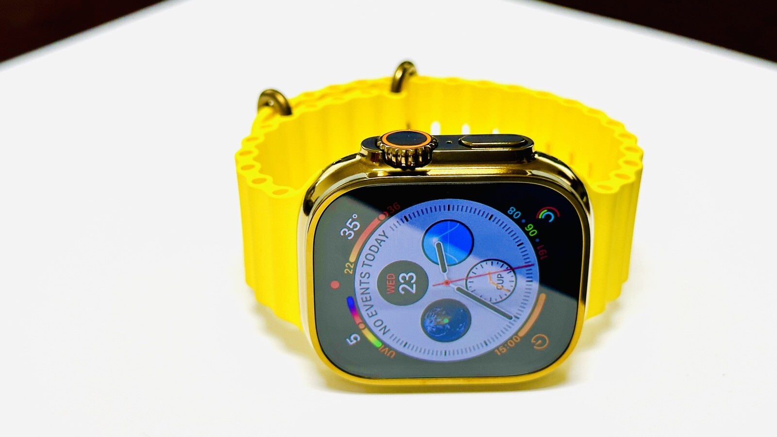 49MM Apple Watch ULTRA Custom Polished GOLD with Yellow Ocean Band