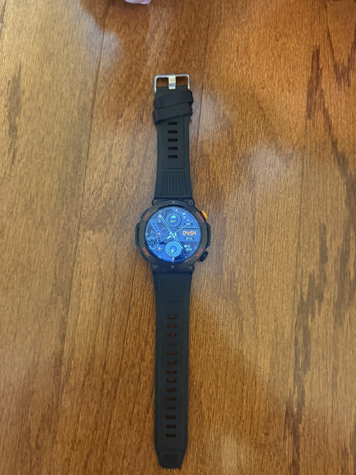 Black Silicone Band Smart Watch Touch Screen Plastic Case