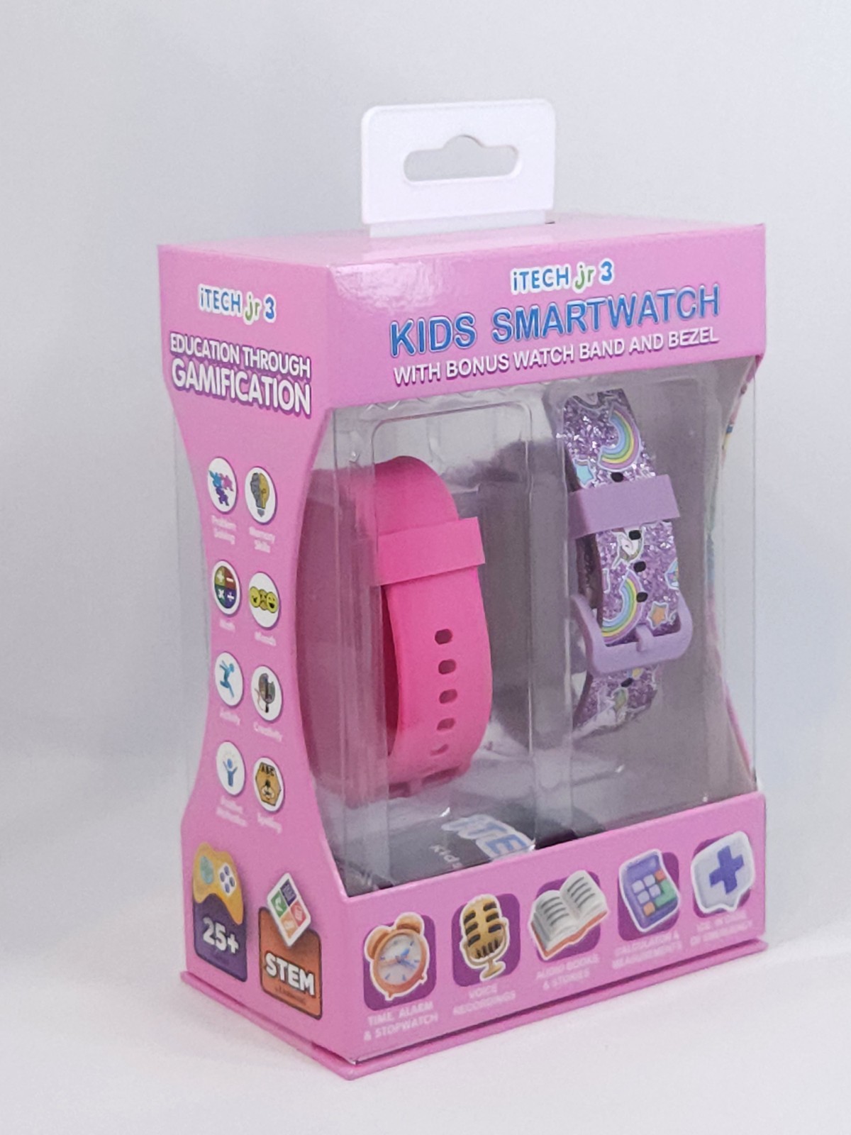 iTech Jr 3 Kids Smartwatch Unicorn Glitter Bluetooth Toy Watch Bonus Strap Bezel