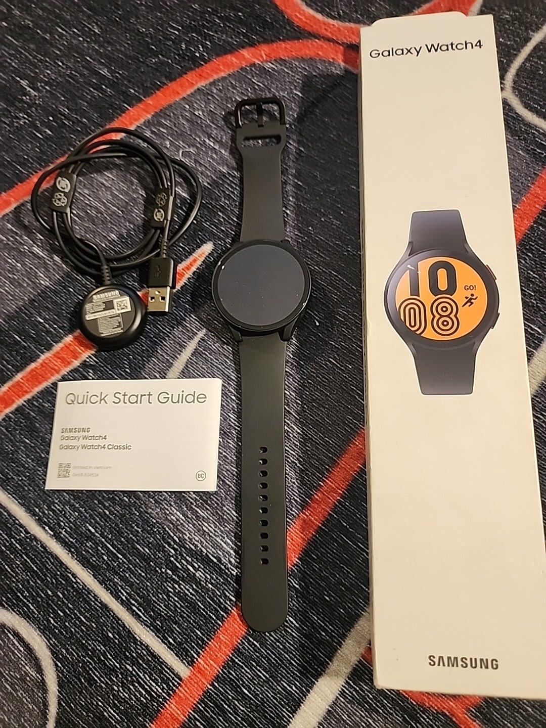 Samsung Galaxy Watch4 SM-R875 44mm Aluminum Case with Sport Band – Black…