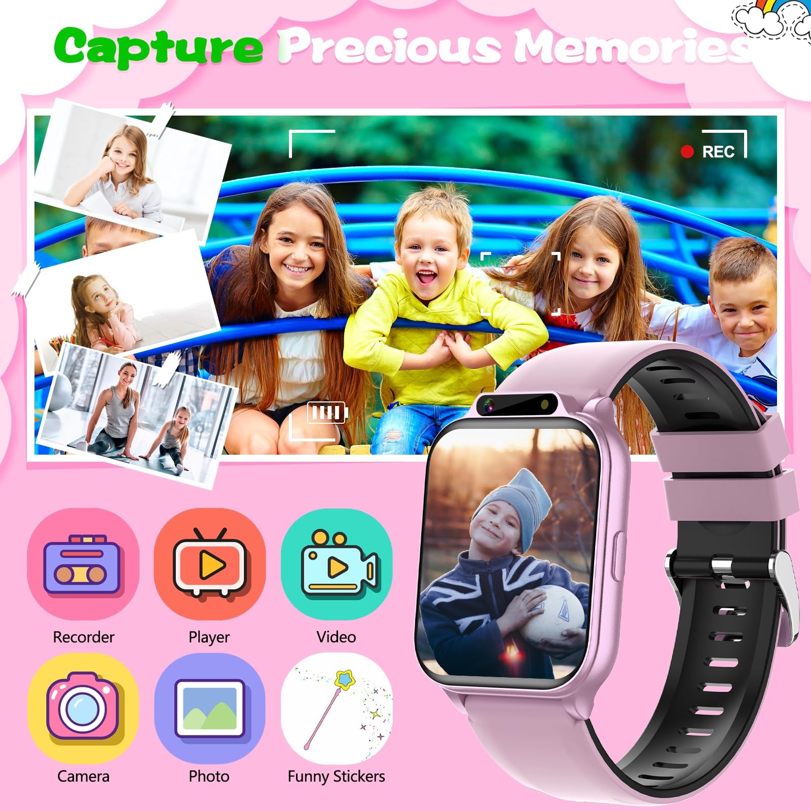 Smart Watch for Kids, 1.85″ Fitness Tracker with Heart Rate, Sleep Monitor, I…
