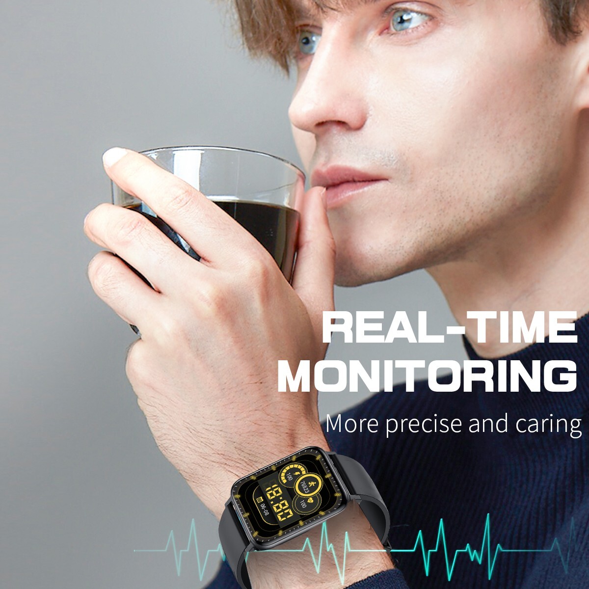 Smart Watch Heart Rate Blood Pressure Oxygen Sport Tracker Touch Screen Bracelet