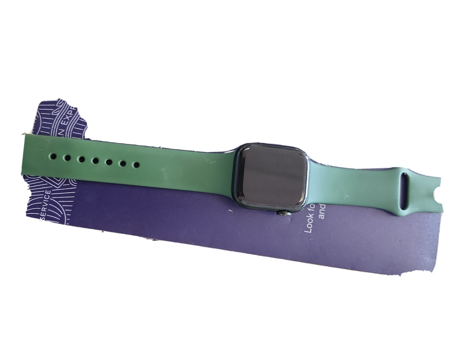 Apple MKH93LLA Series 7 41mm Aluminum Case with Green Fluoroelastomer Band…