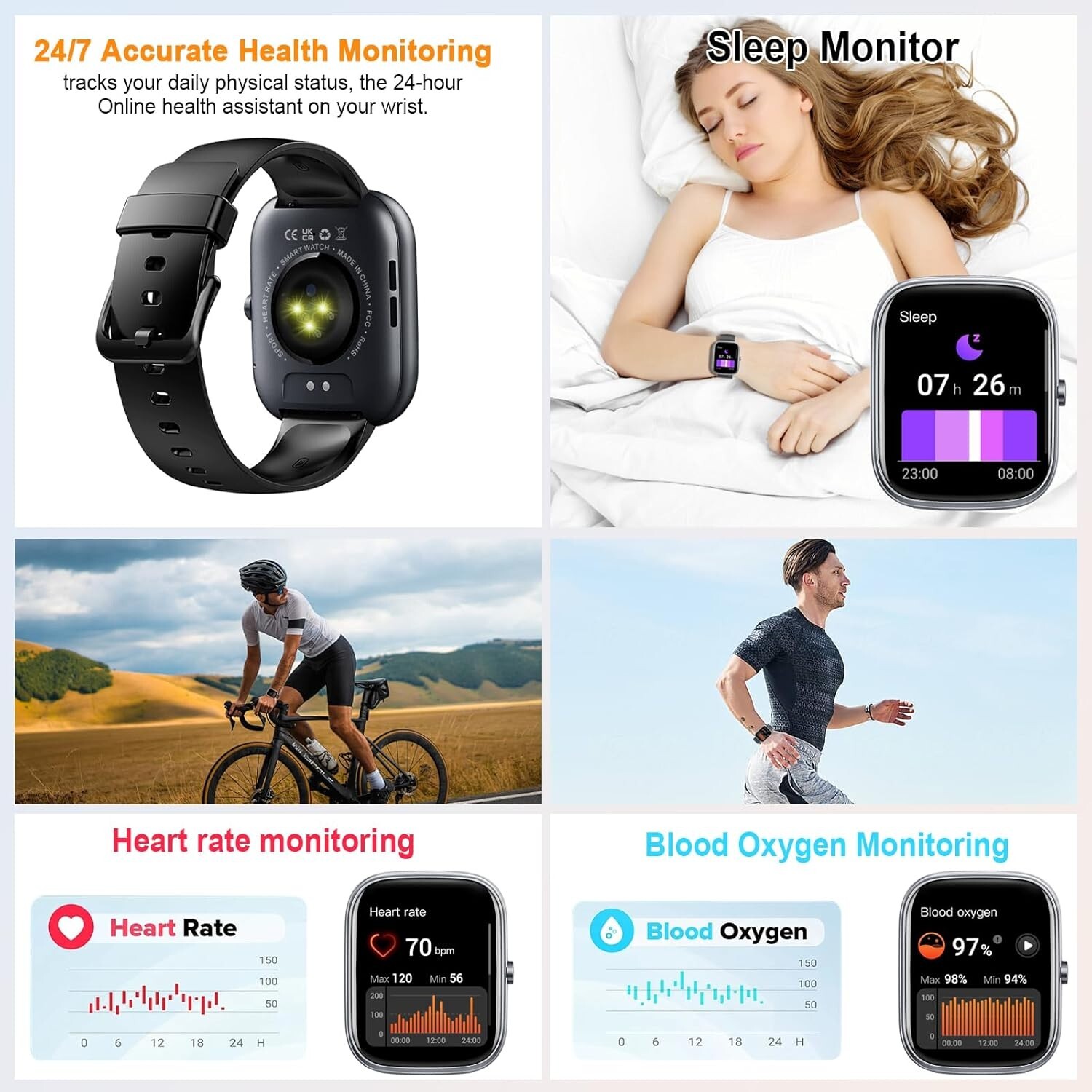 Dark Blue UAUE SmartWatch for Men & Women (Answer/Make Call), 2024 HD 1.91″