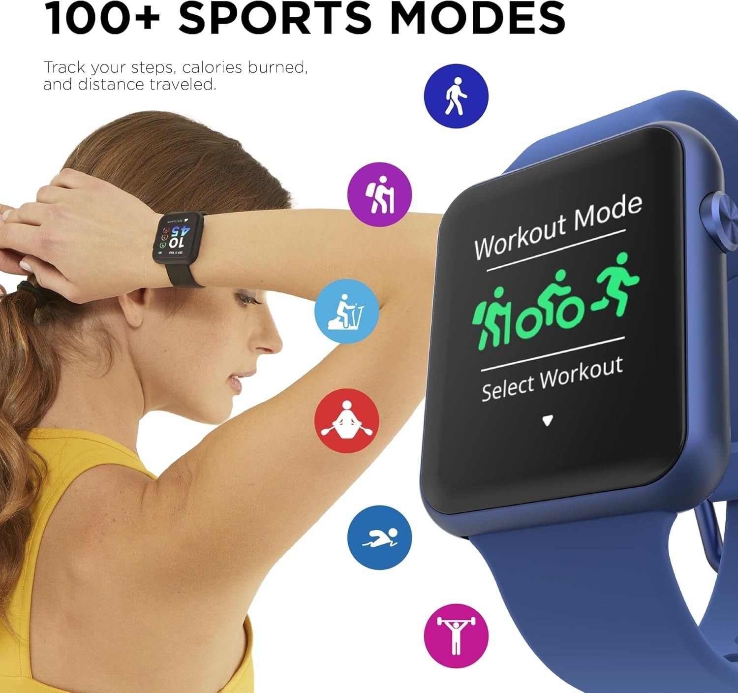 iTouch Air 4 Smartwatch Blue Case w/ Blue Silicone Strap 41mm TA4M01-K06